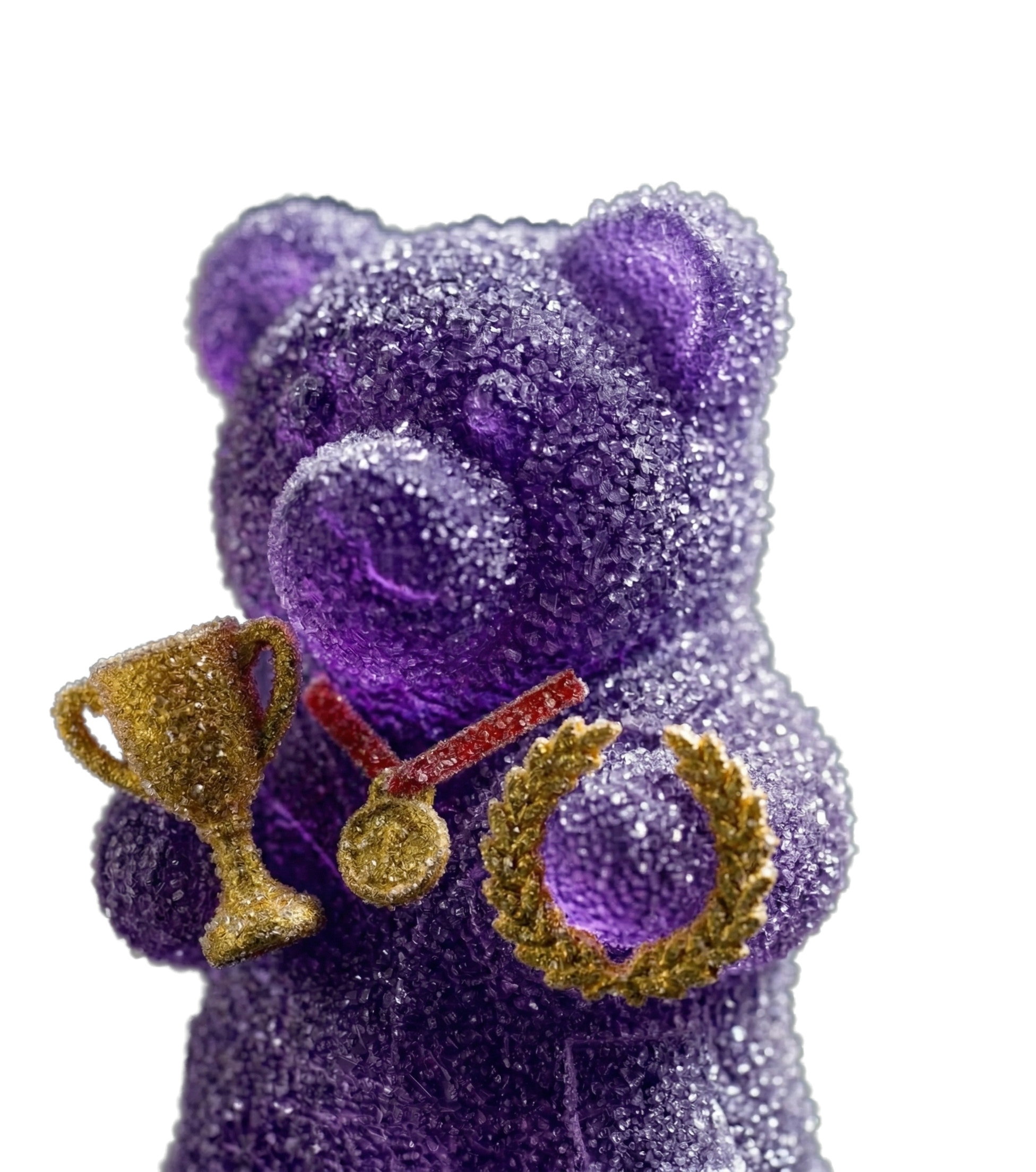 Athlete bear peeking from the right side of the page